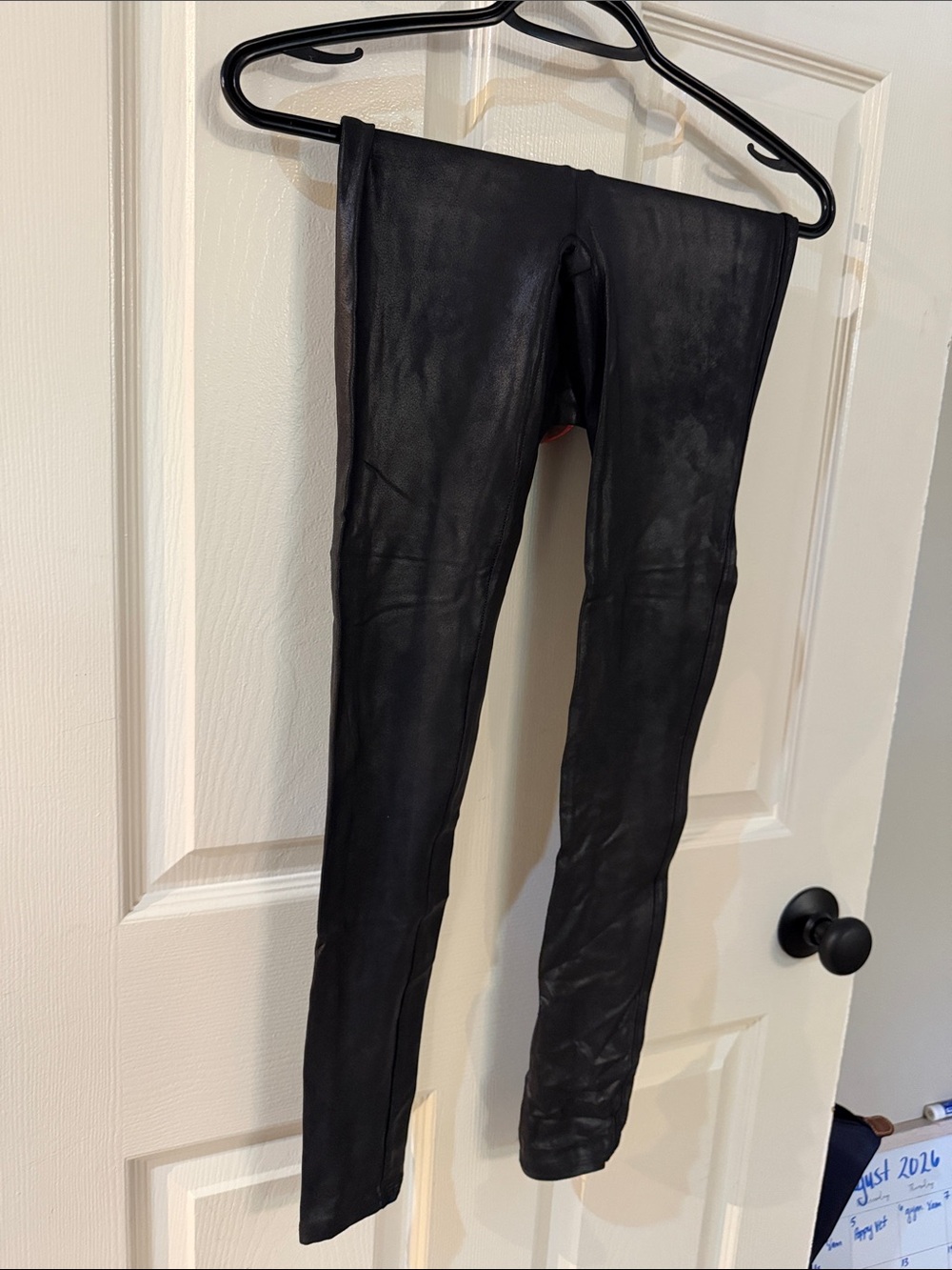 SPANX Black Faux-Leather Look Leggings